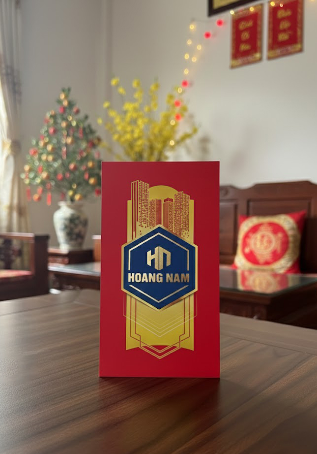 Bao lì xì giấy nhung ép kim tinh tế - Hoàng Nam